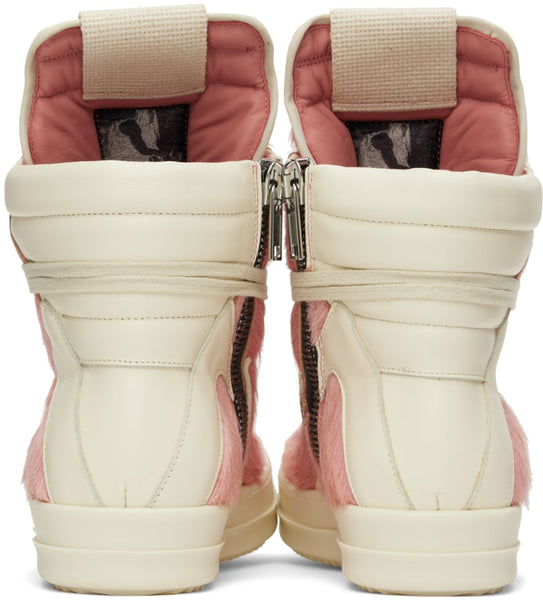 RICK OWENS Pink & Off-White Geobasket Sneakers – TOPDROP-NEWYORK