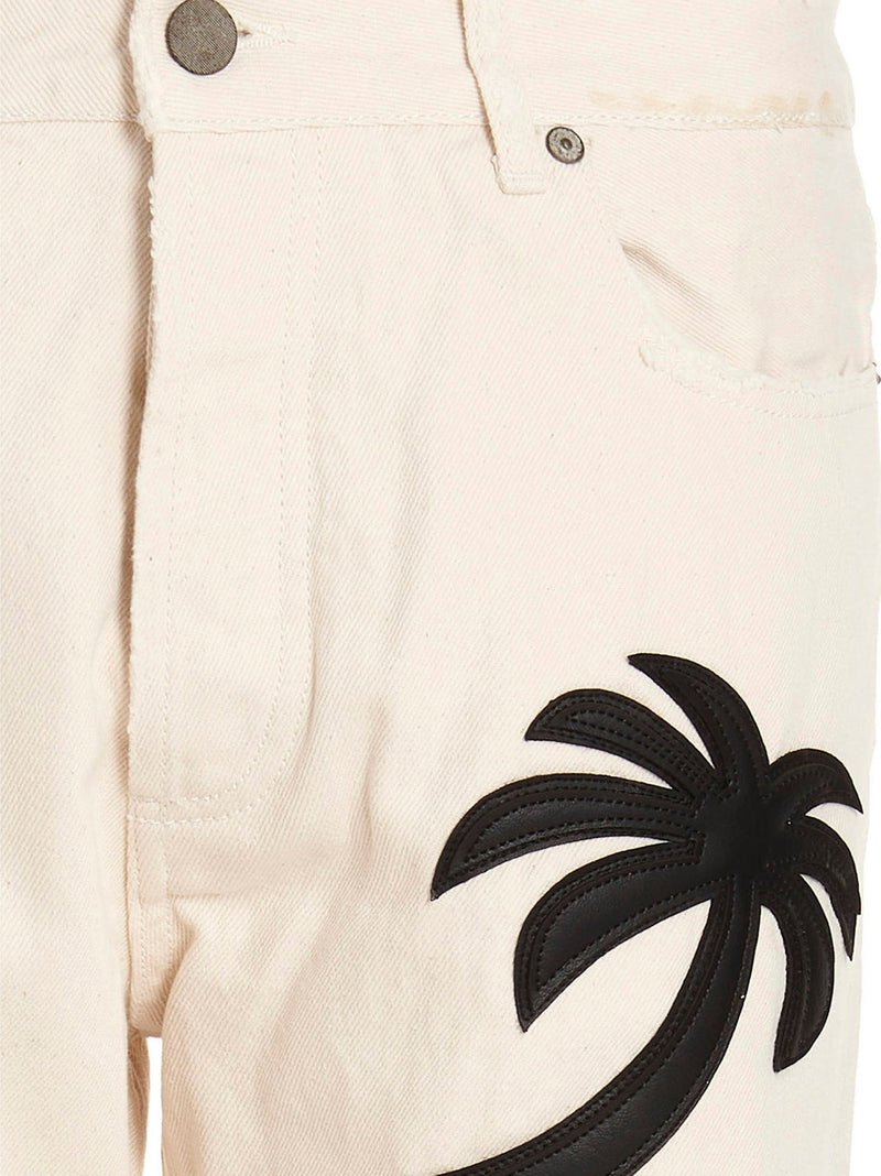 Palm Angels Palm Tree Patch Distressed Jeans