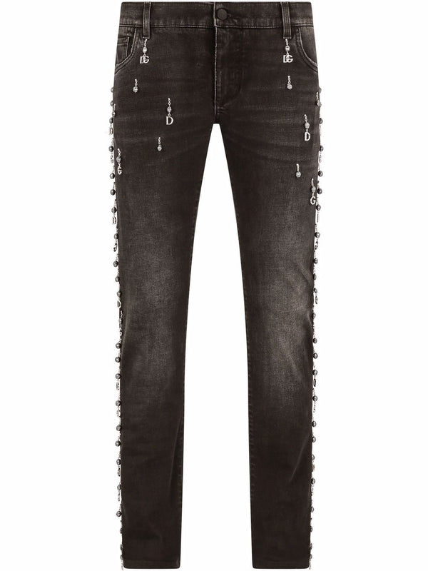 Dolce & Gabbana charm-embellished skinny jeans