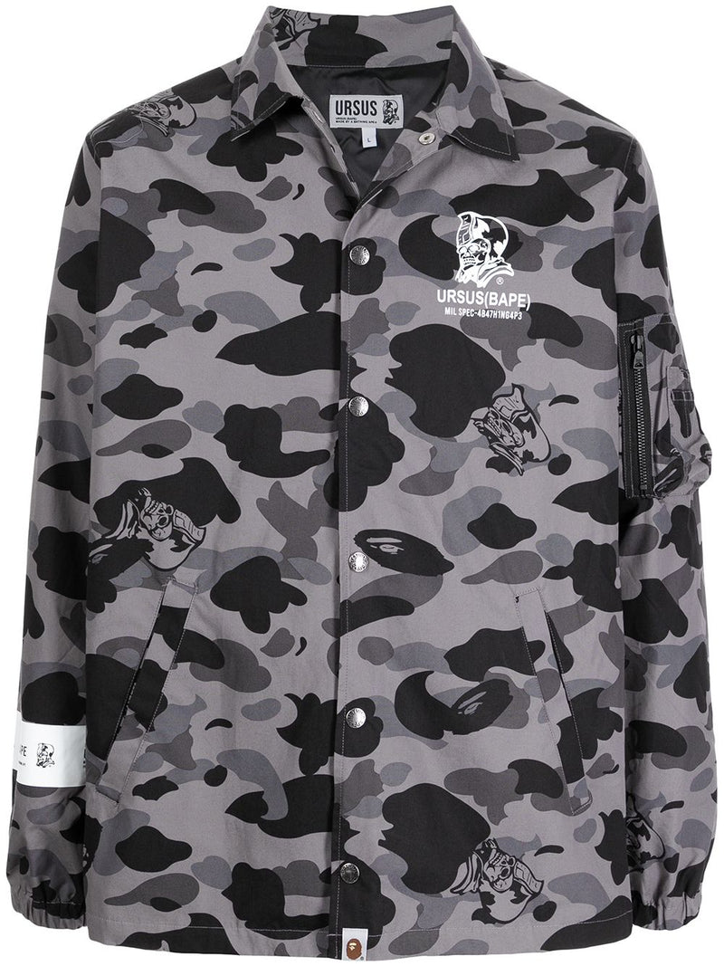 A BATHING APE® camouflage-print shirt jacket