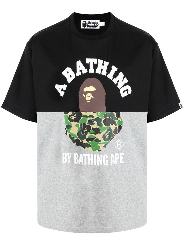 A BATHING APE® logo print colourblock T-shirt