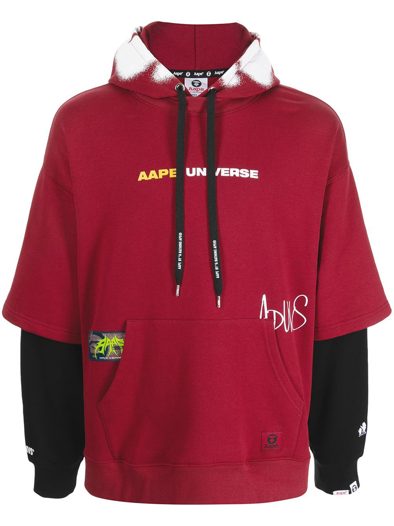 AAPE BY *A BATHING APE® layered graphic-print hoodie