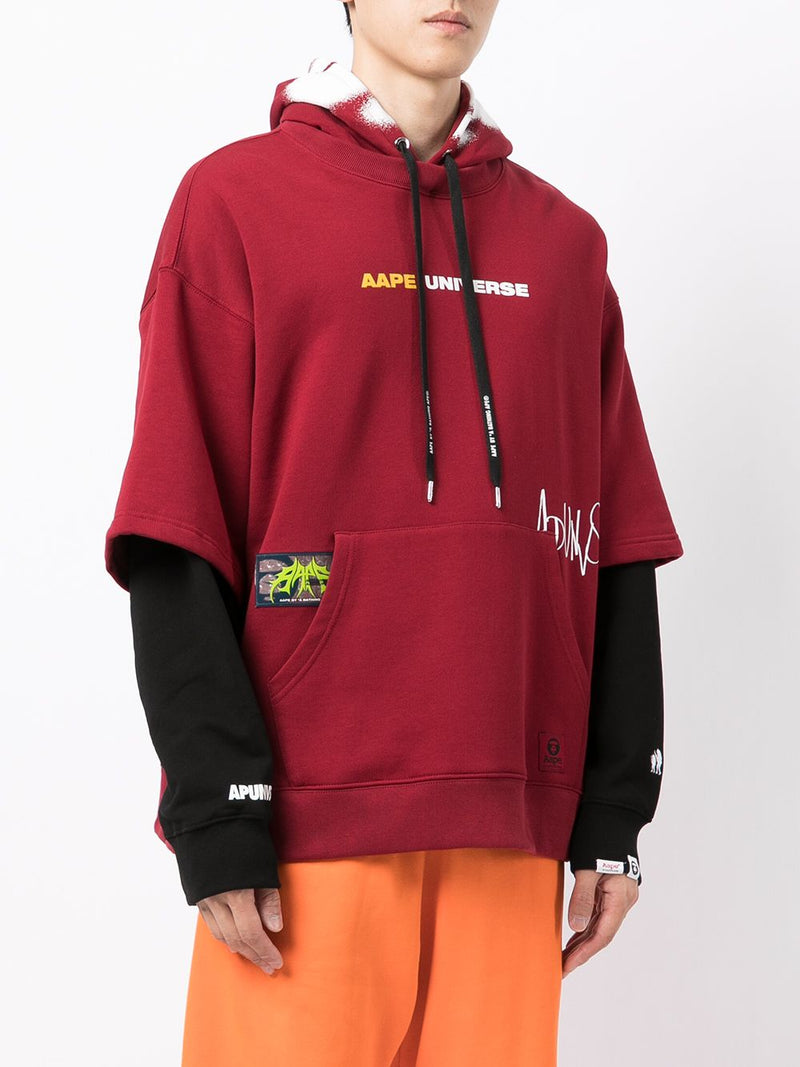 AAPE BY *A BATHING APE® layered graphic-print hoodie