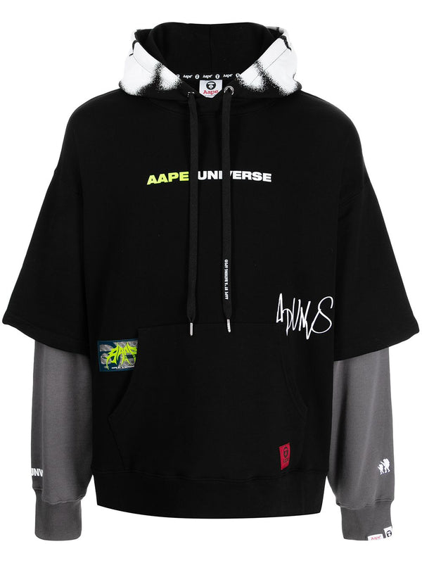 AAPE BY *A BATHING APE® graphic-print layered hoodie