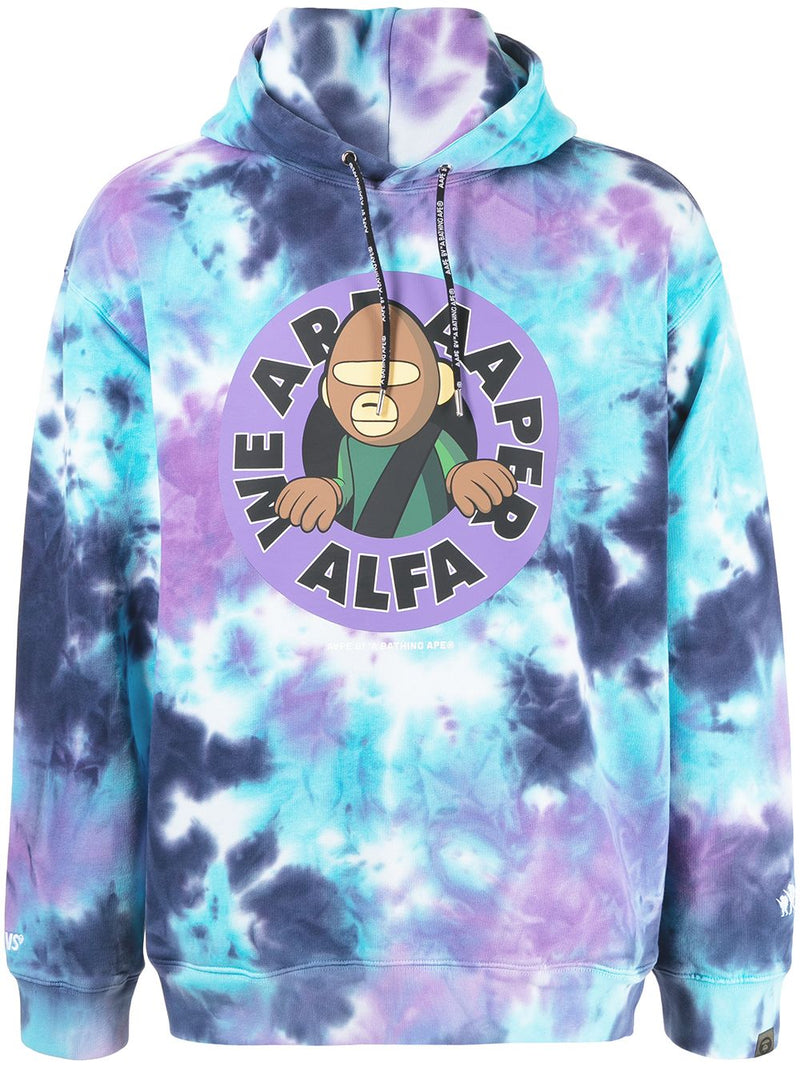 AAPE BY *A BATHING APE® tie-dye logo print hoodie
