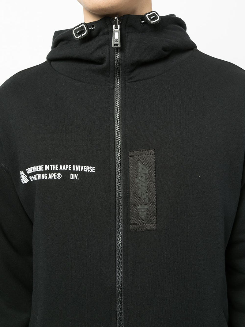 AAPE BY *A BATHING APE® slogan-print zipped hoodie