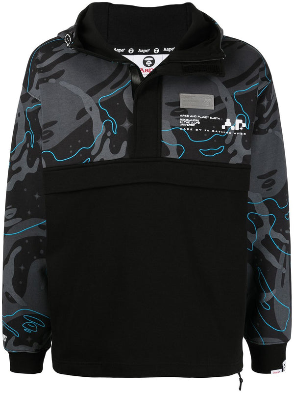 AAPE BY *A BATHING APE® abstract-print panelled hoodie
