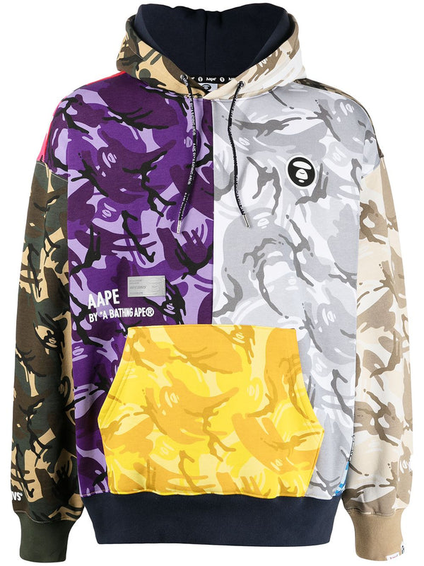 AAPE BY *A BATHING APE® panelled camouflage-print hoodie