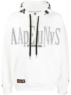 AAPE BY *A BATHING APE® rhinestone-logo cotton-blend hoodie