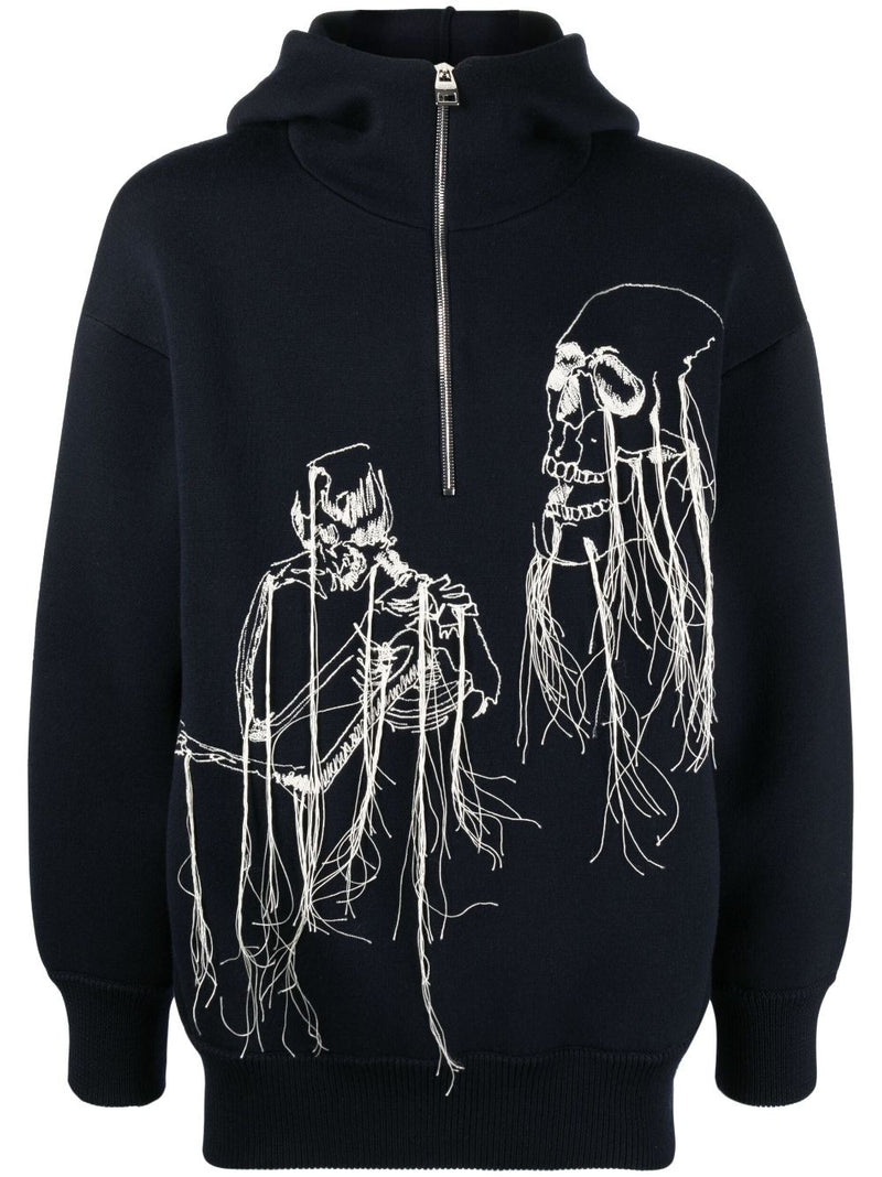 Alexander McQueen skull stitch-detail knitted hoodie