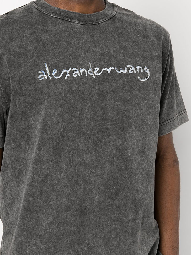 Alexander Wang faded-effect logo-print T-shirt