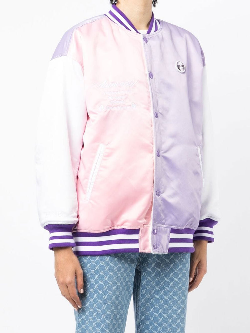AAPE BY *A BATHING APE® colour-block satin bomber jacket