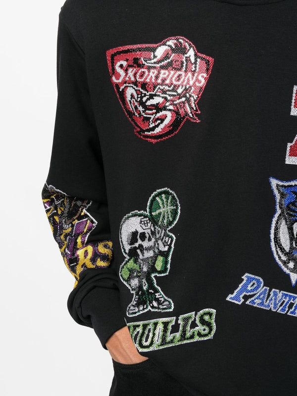 Philipp Plein Basketball patch-detail hoodie