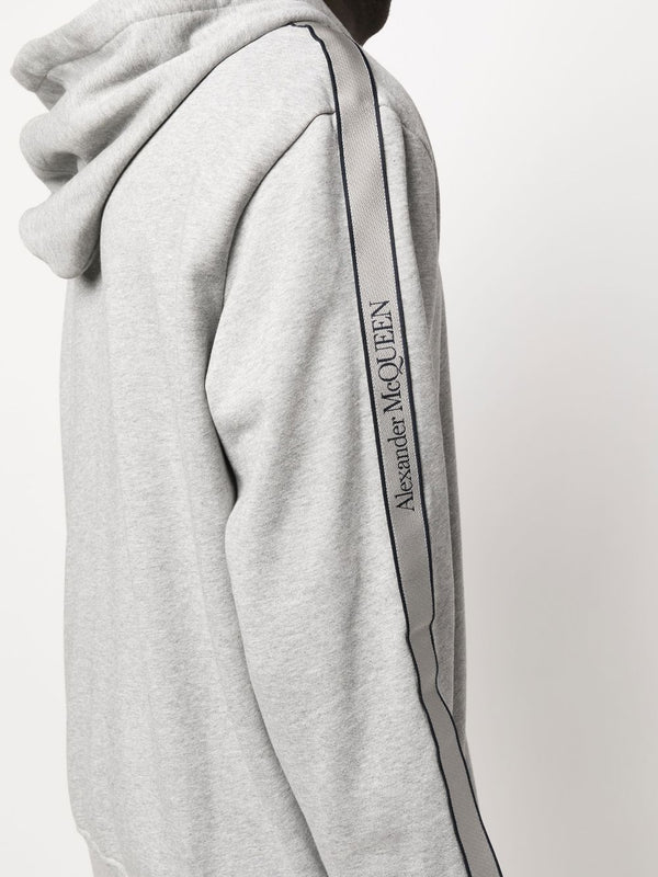 Alexander McQueen logo-tape zip-up hoodie