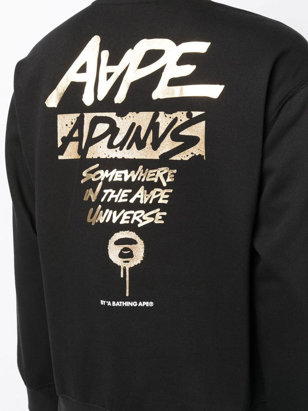 AAPE BY *A BATHING APE® metallic text-print hoodie