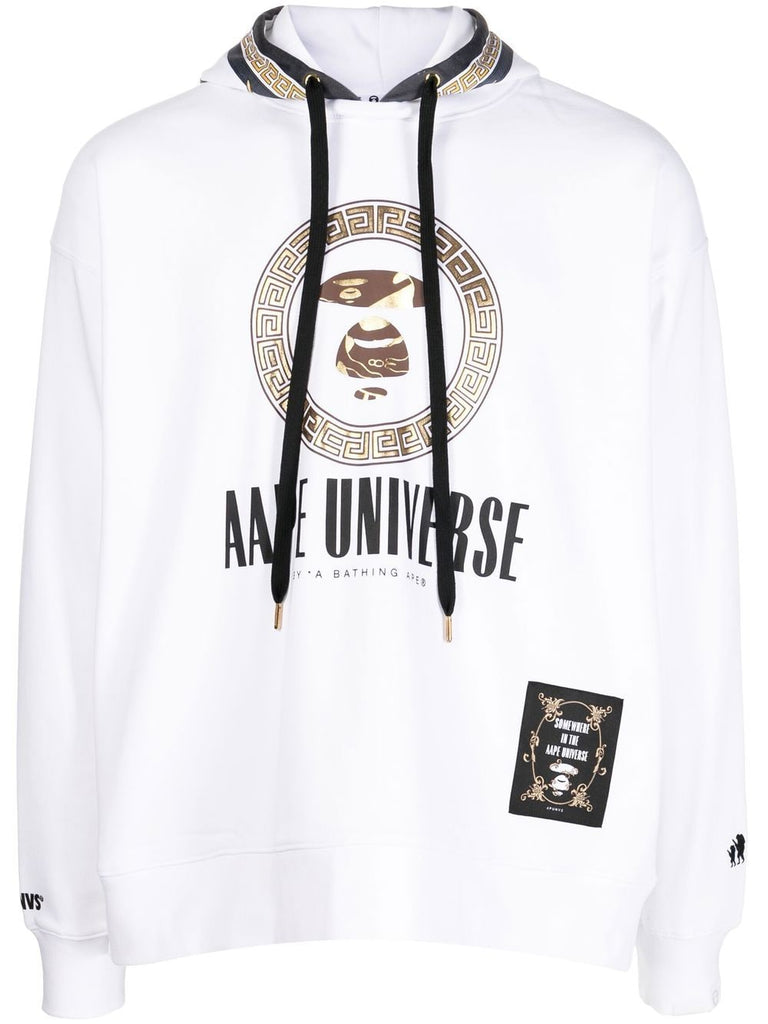 AAPE BY *A BATHING APE® metallic logo-print hoodie – TOPDROP-NEWYORK