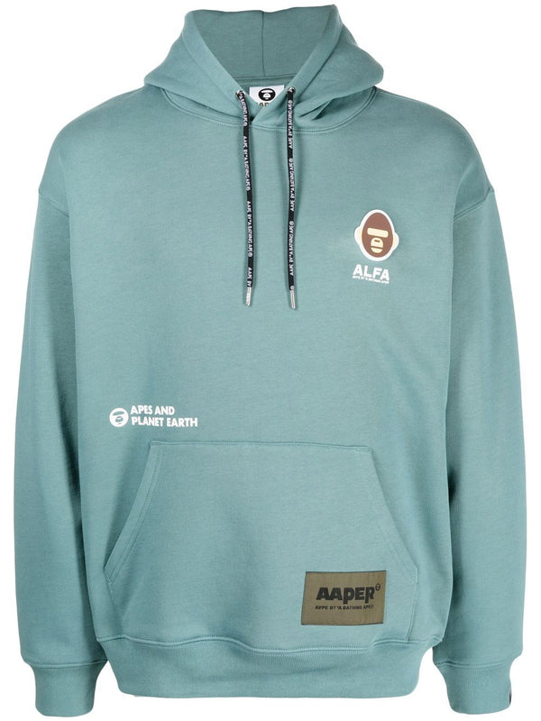 AAPE BY *A BATHING APE® logo-print drawstring hoodie