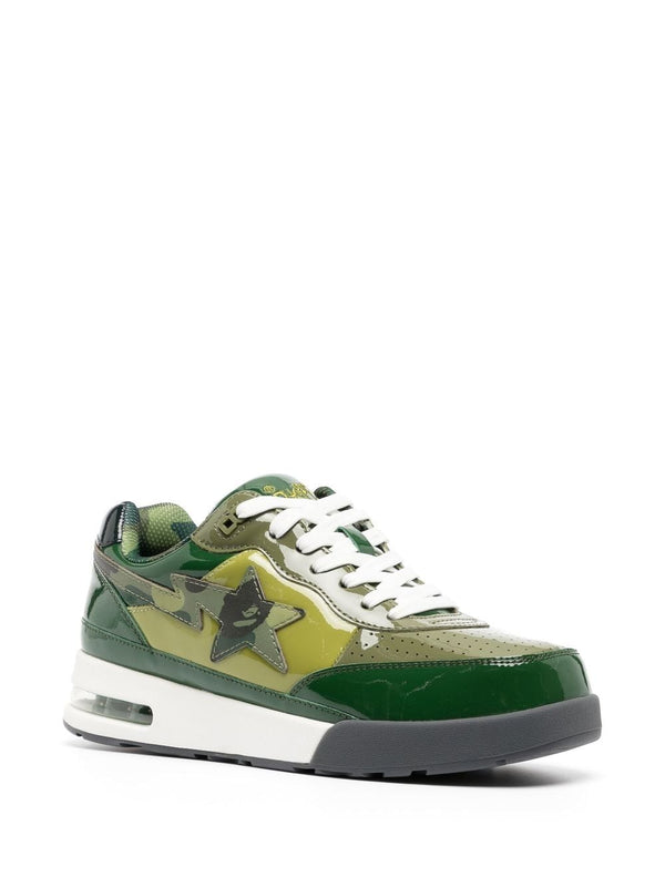 A BATHING APE® patent-leather low-top sneakers
