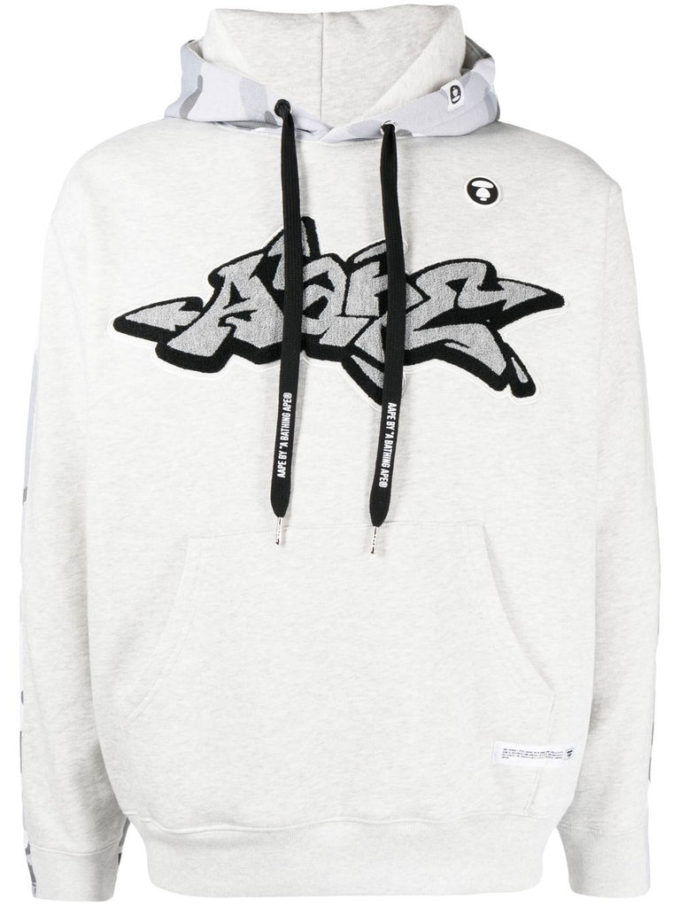 AAPE BY *A BATHING APE® appliqué logo drawstring hoodie – TOPDROP