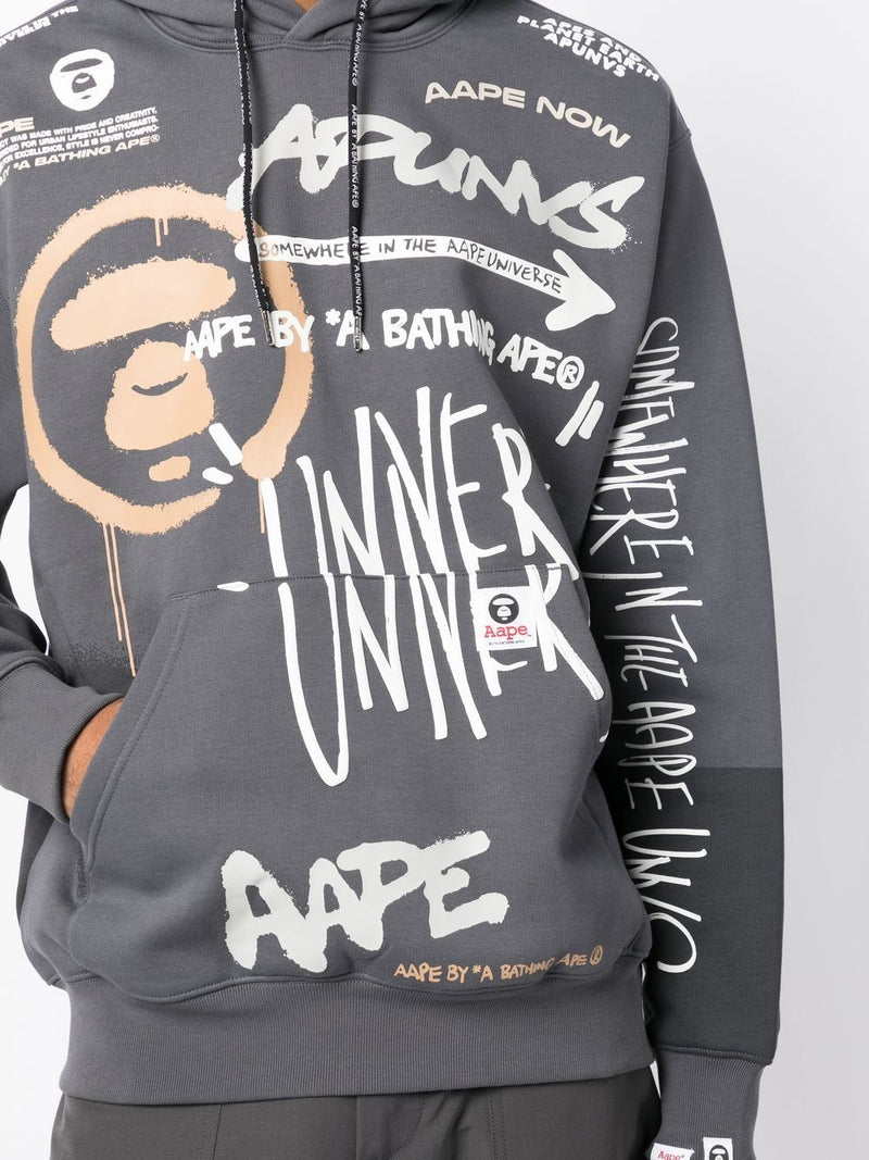 AAPE BY *A BATHING APE® graffiti-print drawstring hoodie – TOPDROP 