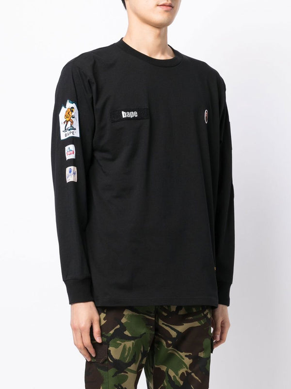 A BATHING APE® appliqué-logo long-sleeve T-shirt