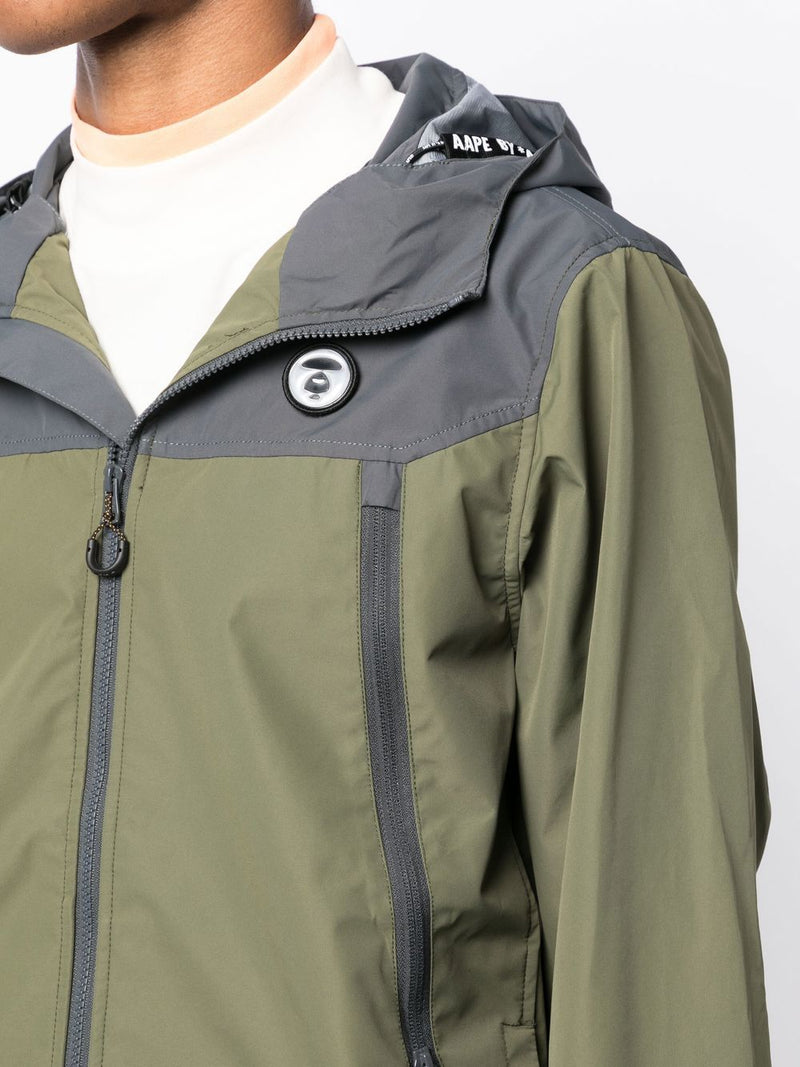 AAPE BY *A BATHING APE® colour-block hooded jacket