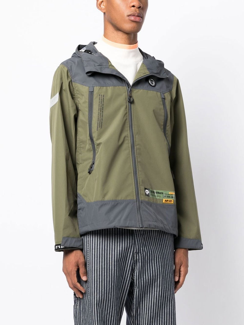 AAPE BY *A BATHING APE® colour-block hooded jacket