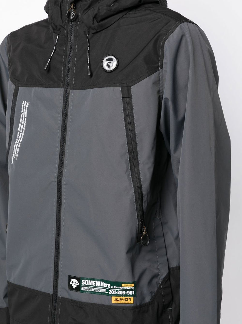 AAPE BY *A BATHING APE® logo-patch hooded zip jacket