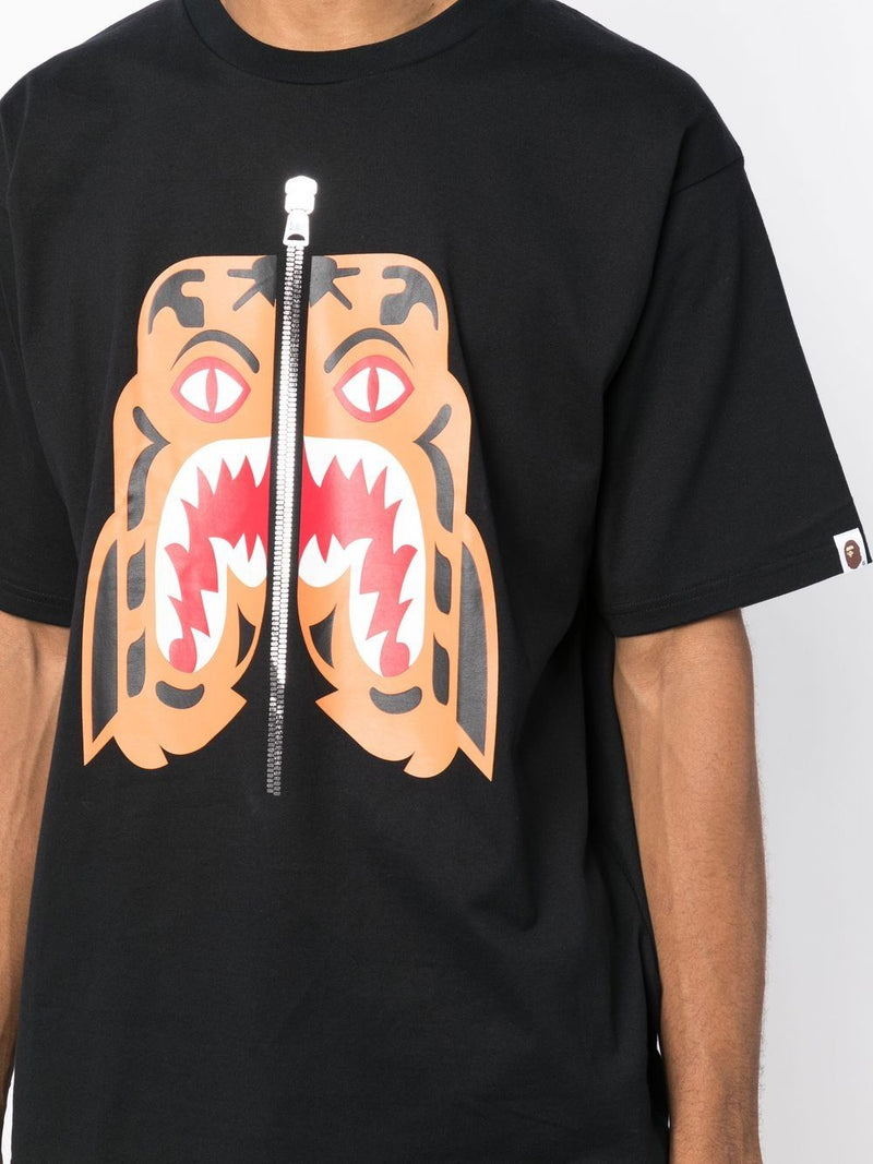 A BATHING APE® Shark zip-detail T-shirt