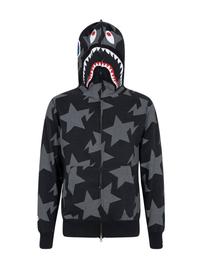 A BATHING APE® Sta pattern shark full-zip hoodie