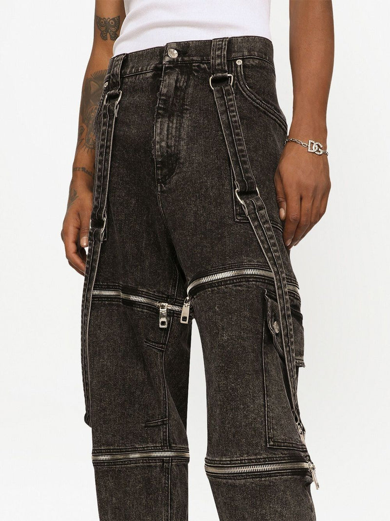 Dolce & Gabbana zip-detailing loose-fit jeans
