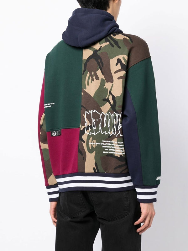 AAPE BY *A BATHING APE® panelled button-up hoodie