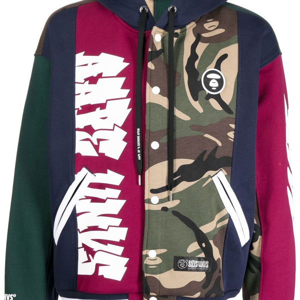 AAPE BY *A BATHING APE® panelled button-up hoodie – TOPDROP-NEWYORK