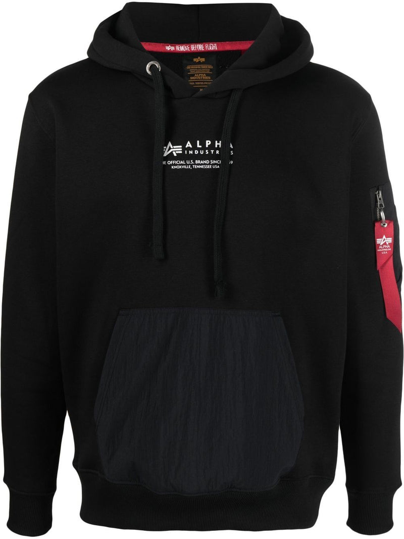 Alpha Industries logo-print hoodie – TOPDROP-NEWYORK