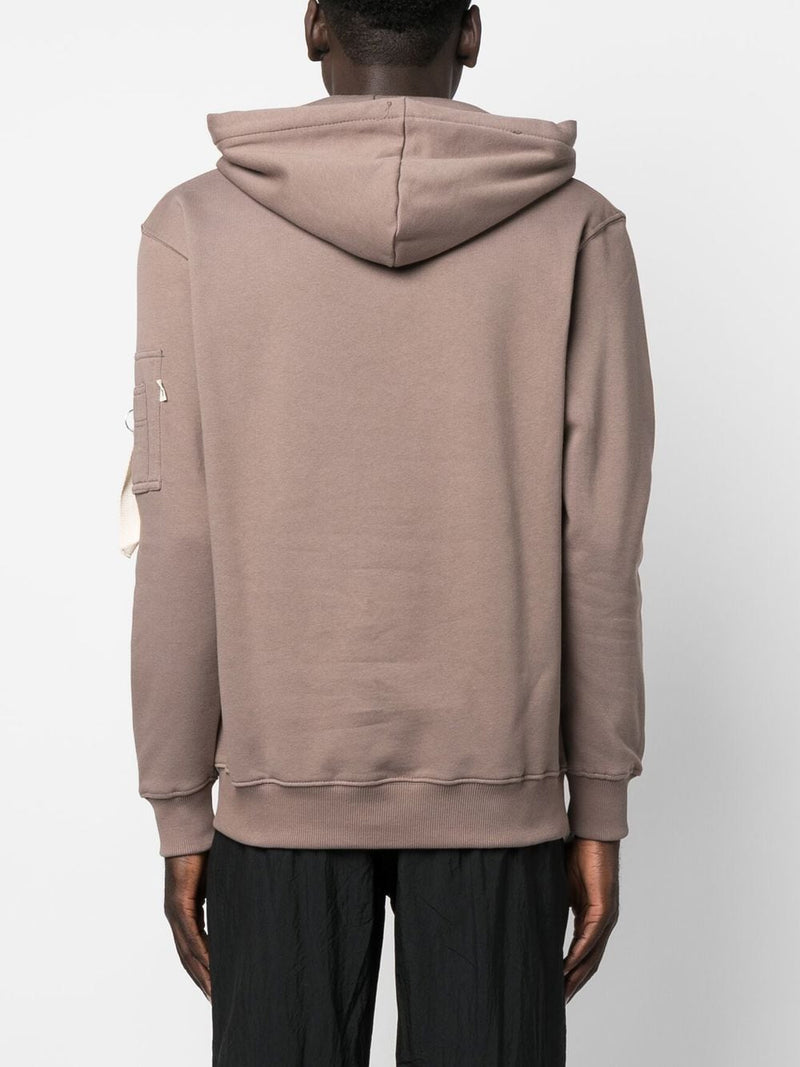 Alpha Industries logo-embroidered organic cotton hoodie