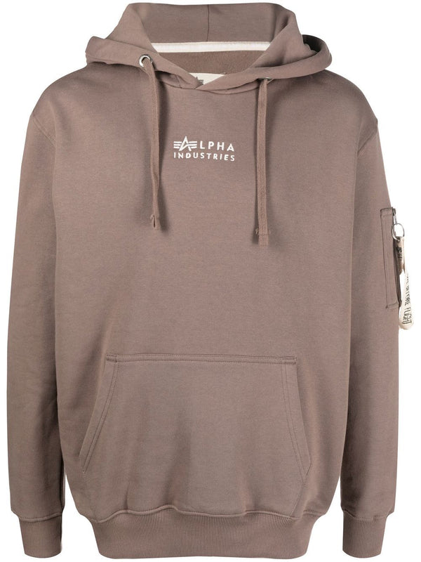 Alpha Industries logo-embroidered organic cotton hoodie