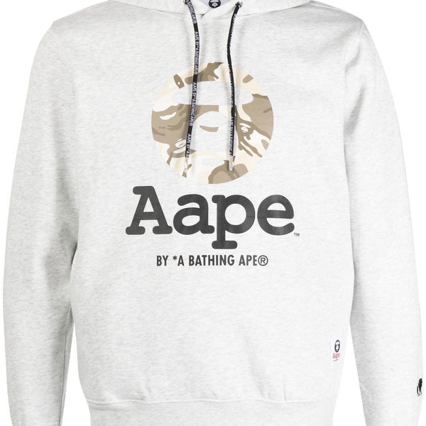 AAPE BY *A BATHING APE® logo print pullover hoodie – TOPDROP-NEWYORK