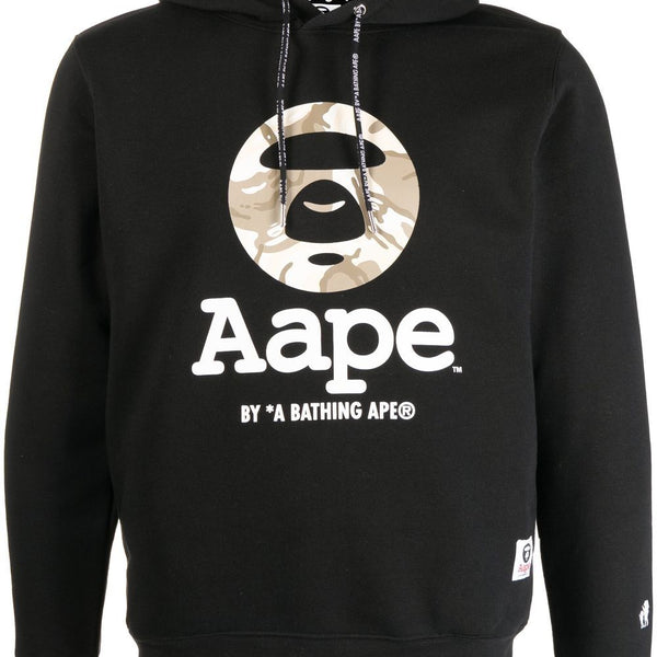 AAPE BY A BATHING APE logo print cotton hoodie TOPDROP NEWYORK