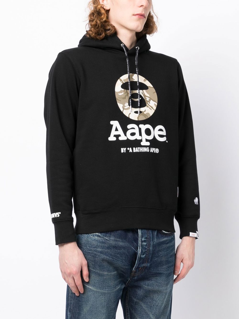 AAPE BY *A BATHING APE® logo-print cotton hoodie – TOPDROP-NEWYORK