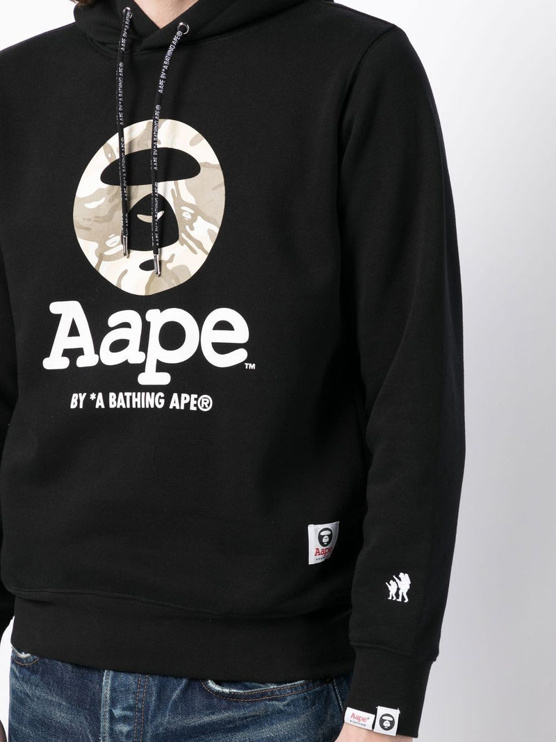 AAPE BY *A BATHING APE® logo-print cotton hoodie