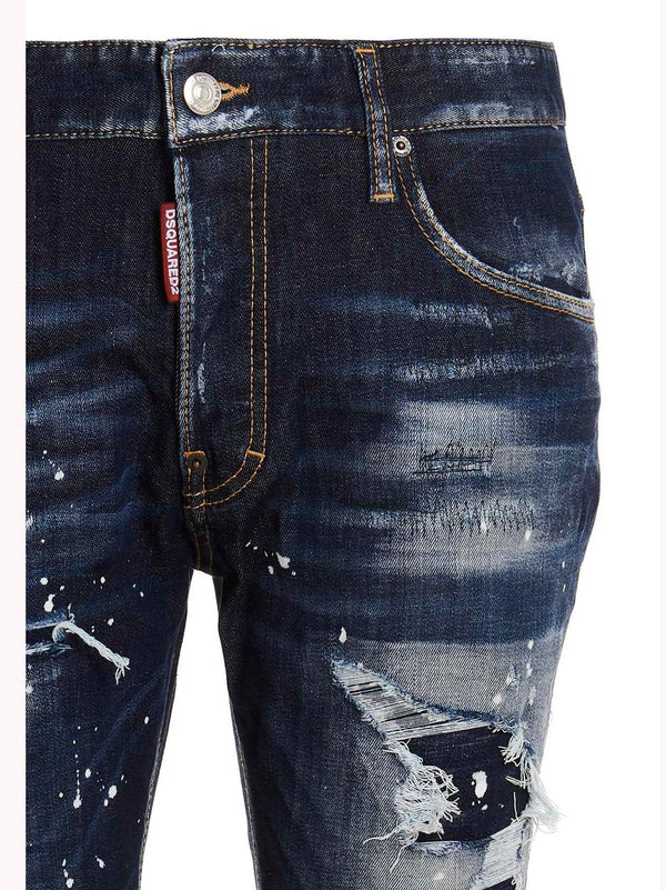 Dsquared2 Mid-Rise Distressed Skinny-Fit Jeans