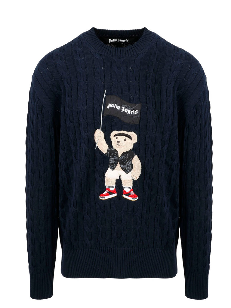 Palm Angels Palm Angels Pirate Bear Cable Knit Sweater – TOPDROP
