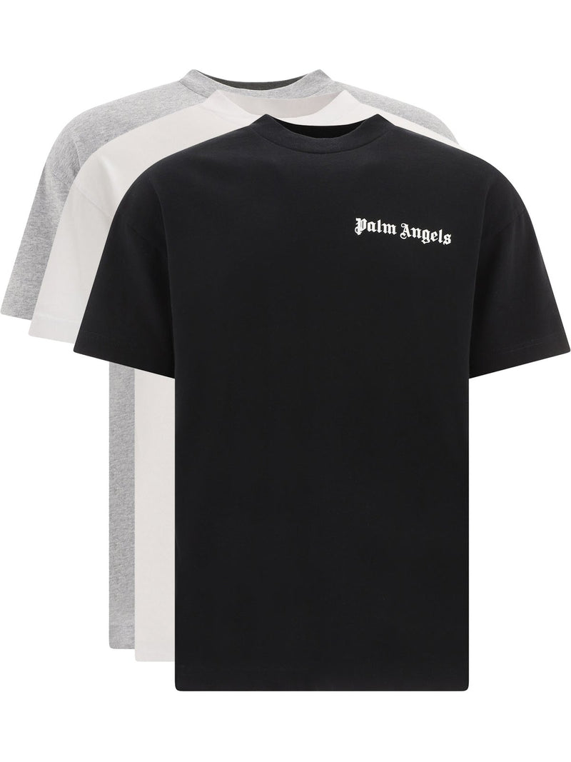 Palm Angels Palm Angels 3 Pack Logo Detailed Crewneck T-Shirt