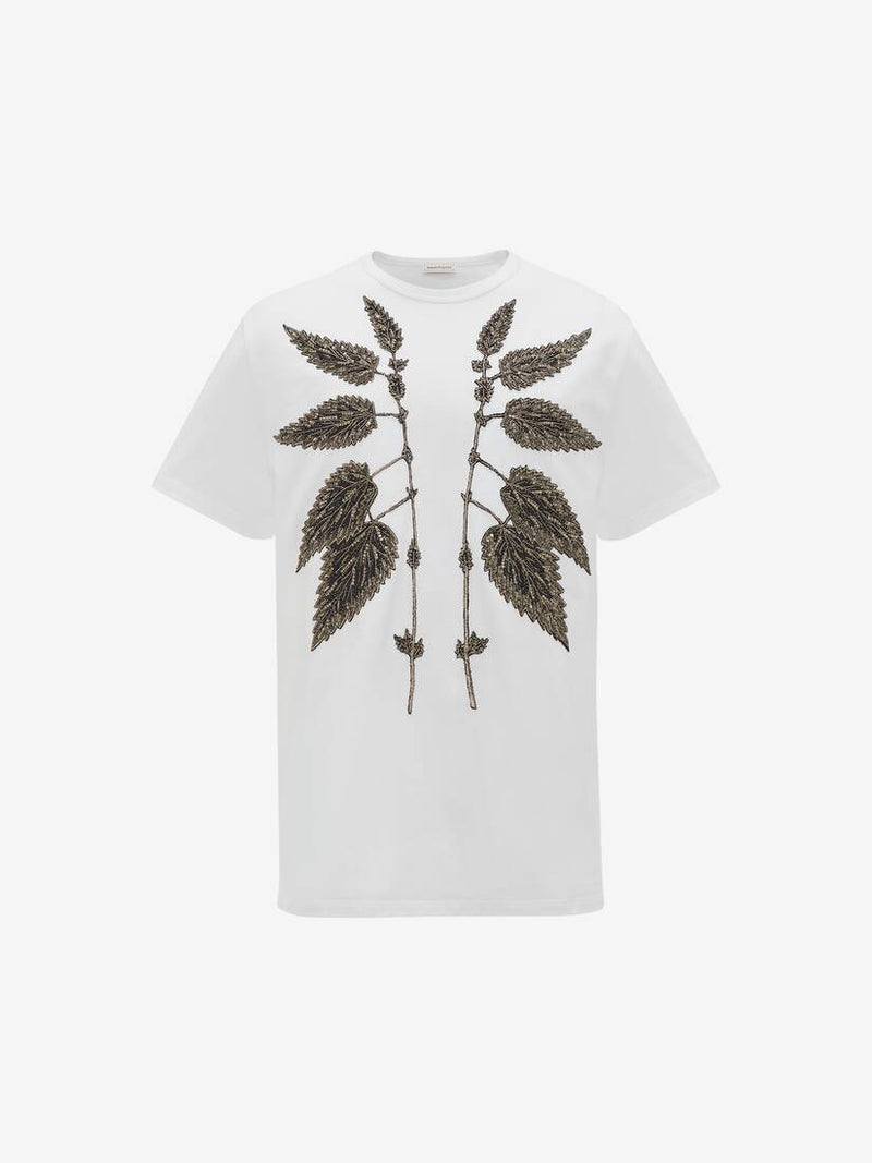 Men's Nettle Embroidery T-shirt in White