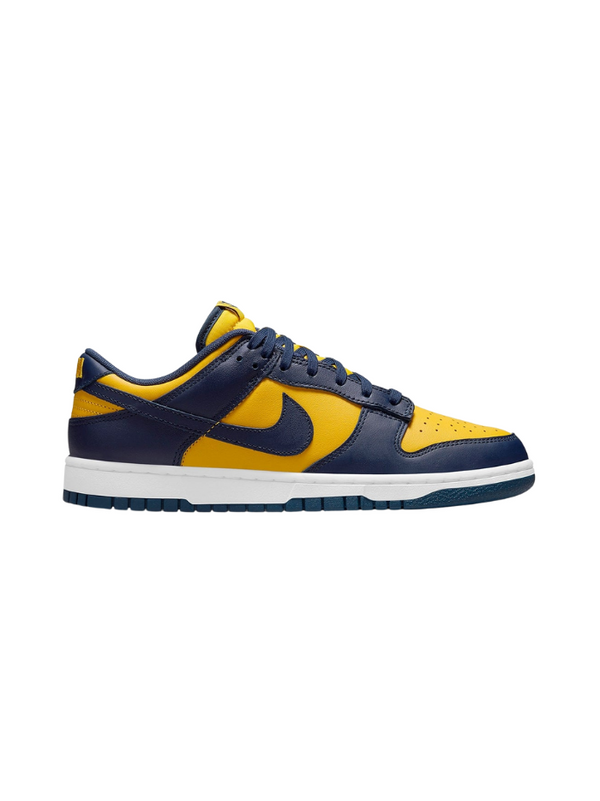 NIKE Nike Navy Blue/Yellow Leather Dunk Lace Up Retro Sneakers Size 47