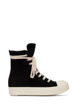 RICK OWENS DRKSHDW Black Heavy Corduroy Sneakers