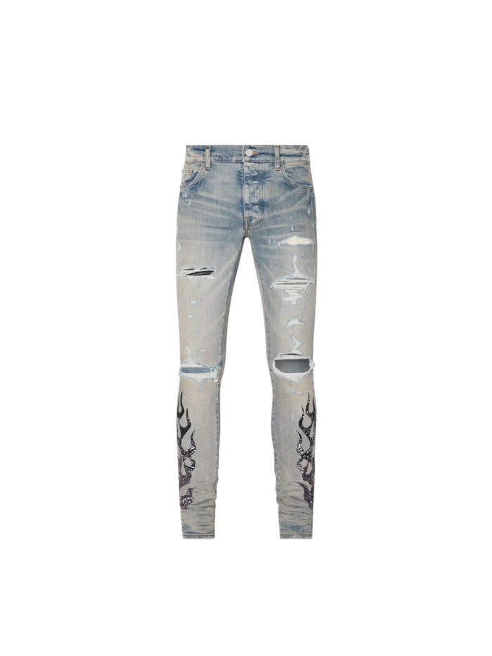 Amiri black art 2025 patch painted jeans