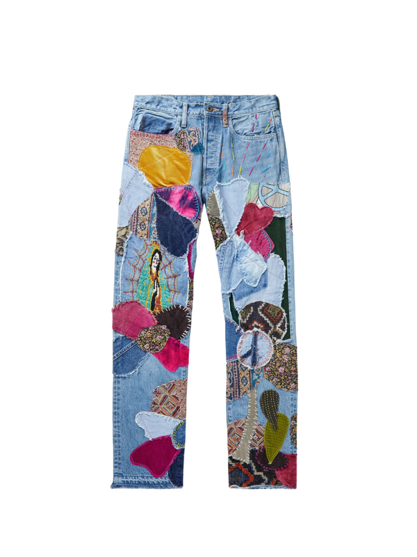 KAPITAL Slim-Fit Distressed Embellished Jeans