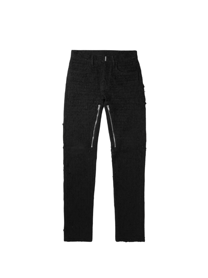 GIVENCHY Straight-Leg Zip-Detailed Distressed Jeans