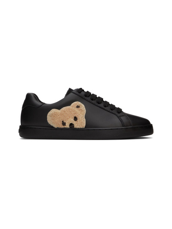 PALM ANGELS Black Teddy Bear Tennis Sneakers